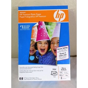 HP Premium Photo Paper 100 Sheets 4x6 Glossy Finish - Picture 1 of 3