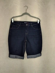 Style Co Women Short 8 Blue Cotton Blend Straight Fit Roll Up Denim Bermuda - Picture 1 of 19