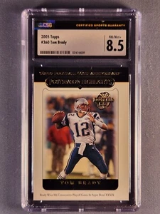 2005 Topps 50th Anniversary #360 Tom Brady Post Season Highlights CSG 8.5 NM+ - Picture 1 of 2