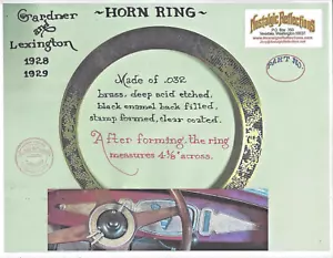 Gardner - Lexington 1928 1929 HORN RING deep acid etched in brass - Picture 1 of 4