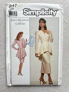 Simplicity Pattern 8947 Uncut Sz20 Victorian Style Jacket Skirt Suit Peplum Lace - Picture 1 of 5