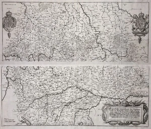 Baviera Baden Württemberg Turingia Assia Boemia mappa mappa Merian 1650 - Foto 1 di 1