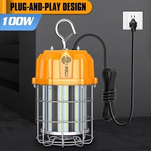 100W LED Temporary Work Light 14500lm Construction Jobsite Tunnel Hanging Lamp - Picture 1 of 11