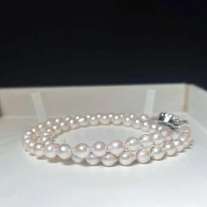 Akoya Pearl Necklace 6.0–6.5mm 43.5cm SILVER Clasp White Round Japan - Picture 1 of 24