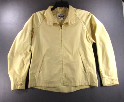 Chaqueta de papá vintage Woolrich amarilla lavada y usada con cremallera completa para hombre talla 40 Foto 1 de 4