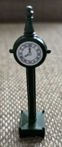 O scale Train Dept 56 Display Black Die Cast Metal Town Clock Village Street - Picture 1 of 4