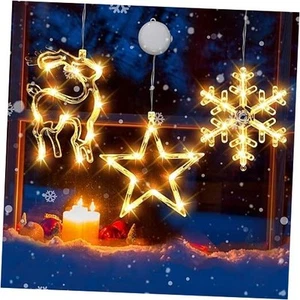 3Pcs Christmas Window Lights, Christmas Window Decorations Battery Powered - Picture 1 of 7