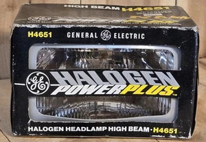 GE Halogen Power Plus High Beam Headlight Headlamp H4651 Sealed Beam 6.5" X 4" - Picture 1 of 3