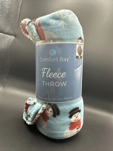 NEU ~ Comfort Bay SCHNEEMÄNNER weicher Fleece-Überwurf - Bild 1 von 2