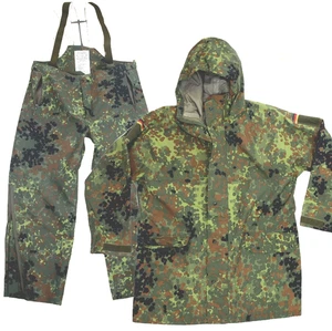 TRAJE DE LLUVIA DEL EJÉRCITO FEDERAL CHAQUETA PANTALONES PROTECCIÓN DE HUMEDAD BW CAMUFLAJE MANCHADO PESCA - Imagen 1 de 6