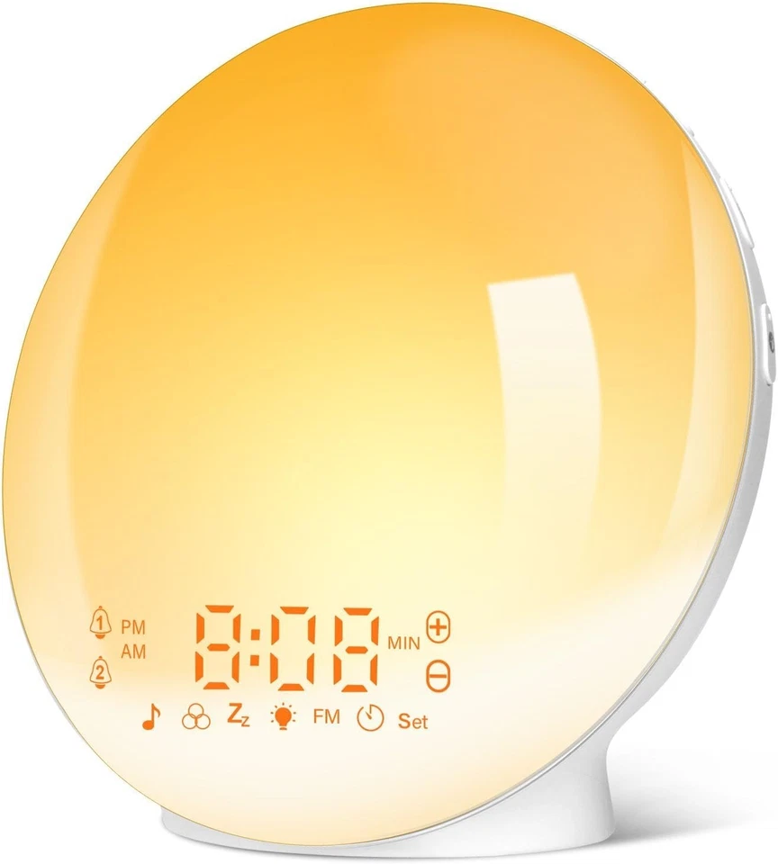 Sunrise Alarm Clocks, Wake Up Light with Sunrise/Sunset Simulation Dual Alarms B - Image 1 of 4