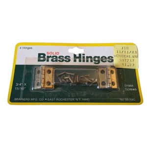 BRAINERD BISAGRAS LATÓN MACIZO PAQUETE DE 4 3/4" X 11/16" Artículo # 6075XC Hecho en EE. UU. - Imagen 1 de 2