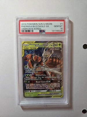 2019 POKEMON SUN & MOON Unbroken Bonds PHEROMOSA & BUZZWOLE GX #1 PSA 10 - Image 1 of 2