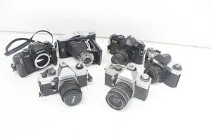 F x6 Vintage Collection Of SLR Film Cameras Inc Zeiss Ikon, Praktica MTL5B etc - Picture 1 of 8