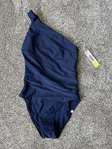 NWT Summersalt Side Stroke One Piece Swimsuit Size 2 One Shoulder Blue - Picture 1 of 6