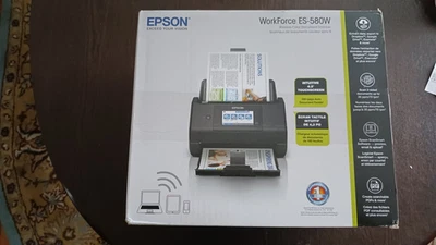 Epson Workforce ES-580W Wireless Color Duplex Desktop Document Scanner- NEW  - Image 1 of 4