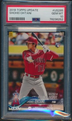 PSA 10 SHOHEI OHTANI/OTANI 2018 ACTUALIZACIÓN TOPPS debut de novato LA ANGELS RC GEMA COMO NUEVO Foto 1 de 2