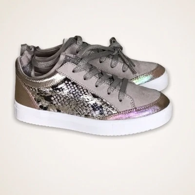 Steve Madden Big girls Snake Print  Bliss Slip On Fashion Sneakers Sz. 5 Gold  - Image 1 of 4