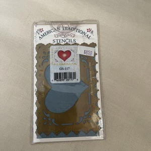 Plantilla de flores de corazón tradicional americana 1994 patrón de latón en relieve - Imagen 1 de 2