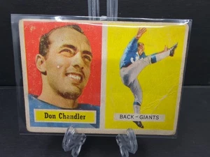 1957 Topps Football Karte #23 Don Chandler RC - PR ~ Crease ~ - Bild 1 von 2