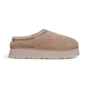 UGG MAXI PANTOFOLE DA DONNA CURLY TAZZ SAND SCAMOSCIATE FODERATE SHEARLING MULE TAGLIA US 5 - Foto 1 di 5