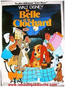 LA BELLE ET LE CLOCHARD Affiche Cinéma ROULEE 53x40 Movie Poster WALT DISNEY - Imagen 1 de 1