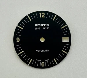 NOS Genuine Black Luminous Dial For Automatic FORTIS Logo Swiss 574.20.46 Watch - Picture 1 of 2