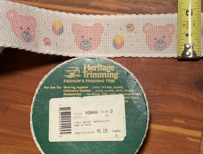 Craft Ribbon - Baby Girl - Blue & White, Bears - 2”width - 5 Yard Increments - Image 1 of 2