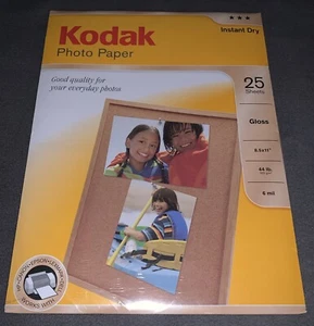 Kodak Fotopapier 8,5x11" Instant Dry Gloss 25 Blatt 6 Mil Neu Versiegelt - Bild 1 von 2
