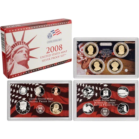 2008 S US Mint Silver Proof Set in OGP Cover