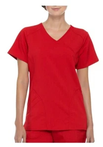 New Scrubstar Women's Premium Rayon Mock Wrap Scrub Top, Chili Red, size XS. - Picture 1 of 6