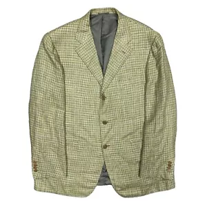 $3000MSRP Sartoria Partenopea Napoli Silk Linen Blazer Houndstooth 56R - Picture 1 of 11