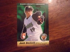 2000 KANE COUNTY COUGARS CONNIE'S PIZZA SGA JOSH BECKETT card FLORIDA MARLINS