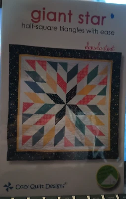 Giant Star Cozy Quilt Designs Pattern CQD01176 Lap Throw Twin Queen King - Image 1 of 2