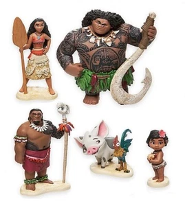 5pc Moana Maui Hei Hei Pua Playset 5 Figure Cake Topper Toy Doll Set Birthday - Picture 1 of 1