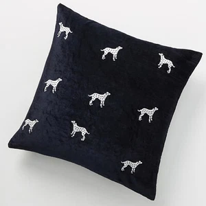 Anthropologie Dalmatian Throw Pillow Cushion Velvet EIsadora Embroidered NWT - Picture 1 of 6