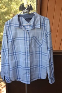Tommy Hilfiger Damen Langarmshirt groß kariert Button Down blau-weiß - Bild 1 von 4