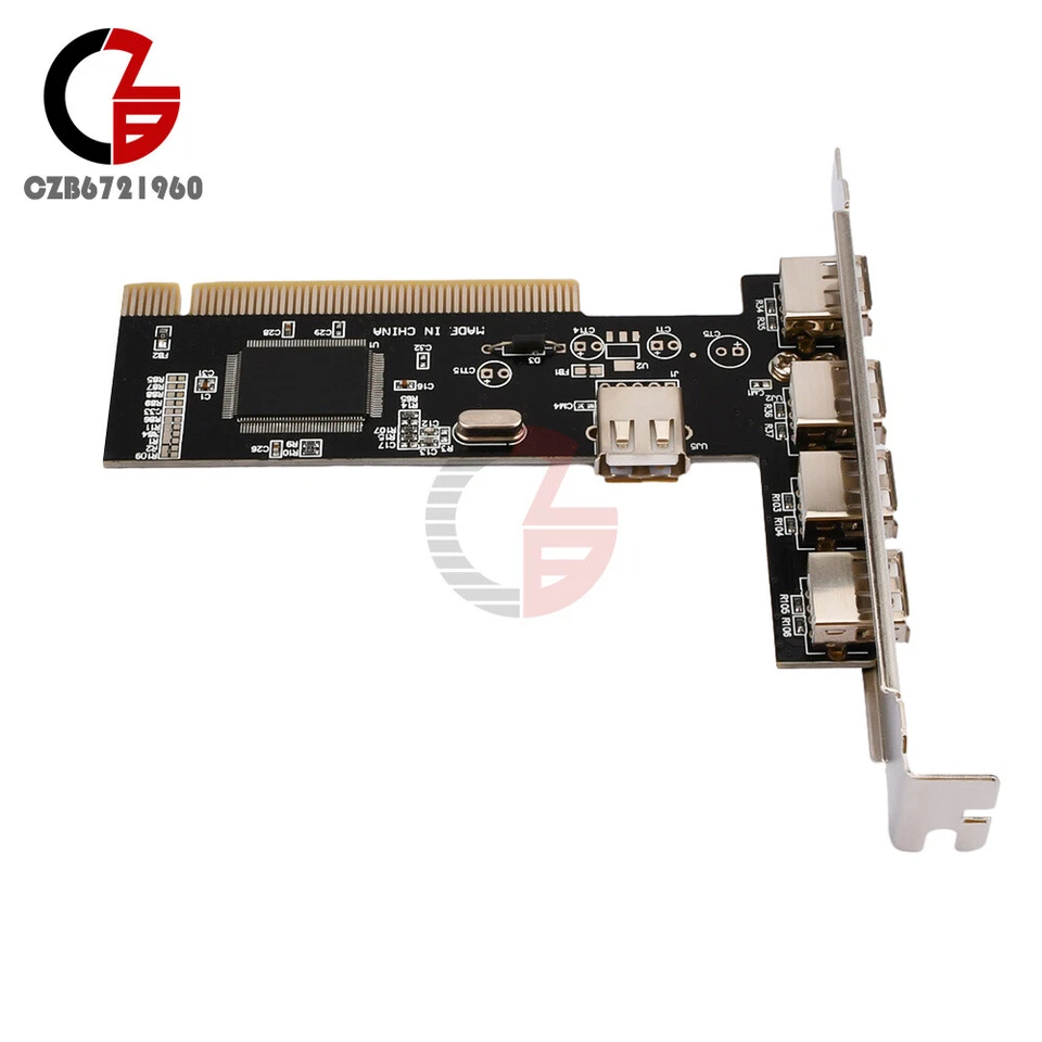 High Speed 480Mbps 5 Port USB 2.0 PCI Hub Card Controller Adapter Module - Image 1 of 4