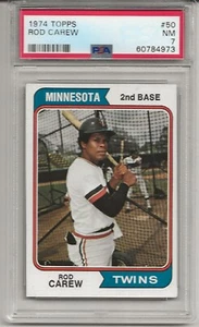 1974 TOPPS #50 ROD CAREW, PSA 7 NM,  HOF, MINNESOTA TWINS, FRESHLY GRADED, L@@K - Picture 1 of 1