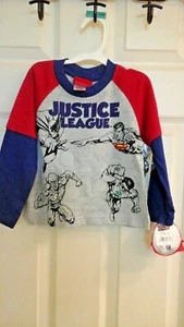 Justice League Shirt, infant boys 18M super hero, long sleeve, patches, NWT $13 - Picture 1 of 5
