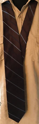 Sarar шелковый галстук коричневый блестящий синий светло-синий в полоску выгодная сделка от Ex - Изображение 1 из 2