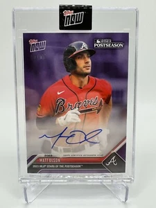 MATT OLSON TOPPS NOW 2023 MLB POSTSEASON ON CARD AUTO PURPLE /25 BRAVES - Picture 1 of 2