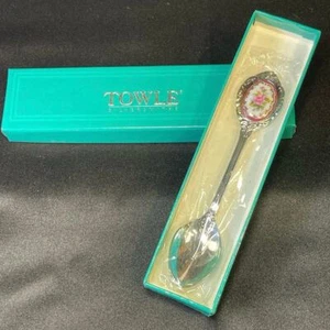 Towle Silver Spoon Rose Handle Marked Korea NIP - Picture 1 of 9
