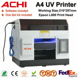 ACHI A4 UV Printer Epson L800 Fast Printing 6 Color For Flat Acrylic Phone Case - Picture 1 of 11