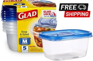 GladWare Soup Salad Food Storage Containers for Everyday Use 24 Ounces 5 Count. - Picture 1 of 9
