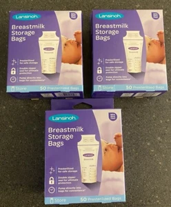 Lansinoh Breastmilk Breast Pump Storage Bags, 3 Boxes! - 50 count each 150 Total - Picture 1 of 7
