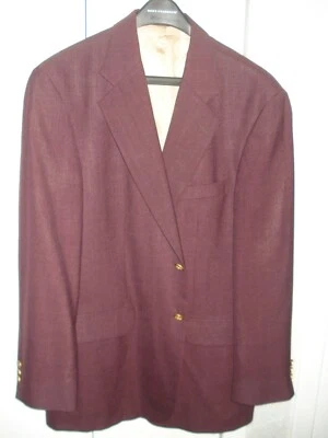 Chaqueta Blazer STAFFORD Para Hombres Dos Botones, Mezcla de Lana Púrpura, 41 Reg Foto 1 de 4