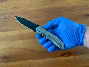 3.34" Stainless Blade Tactical Pocket Knife Aluminum Handle Pocket Clip - Picture 1 of 10