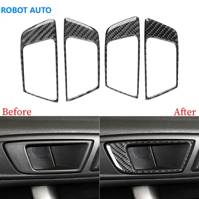 For Ford Fiesta 2011-2019 Real Carbon Fiber Interior Rear Door Handle Frame Trim Foto 1 de 4