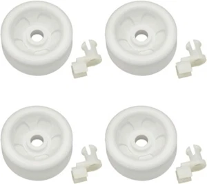 WD12X271 Dishwasher Dishrack Lower Front Roller Wheels & Axle Kit 4-PACK - Picture 1 of 6